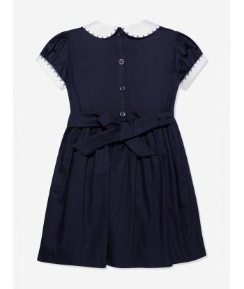 Rachel Riley Girls Classic Smocked Dress in Navy vous aussi creer 