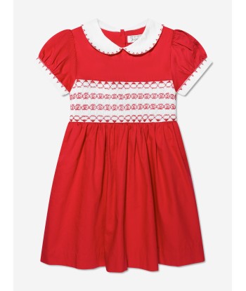 Rachel Riley Girls Classic Smocked Dress in Red online