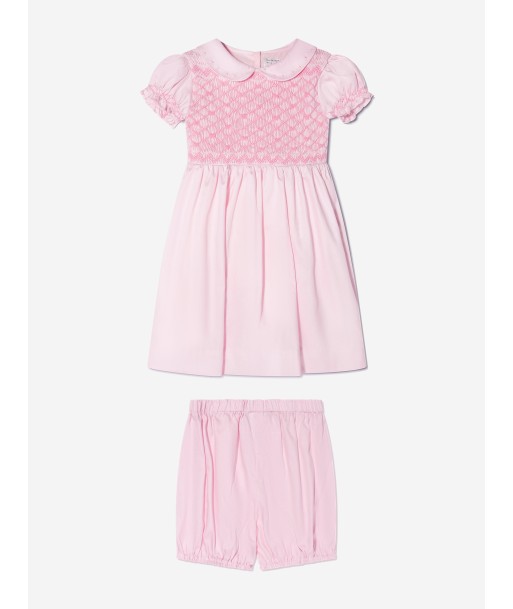 Rachel Riley Baby Girls Bow Smocked Dress And Bloomers in Pink de l' environnement